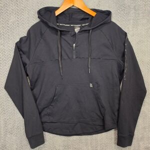 1st Phorm Mens Black Quarter Zip Hooded Performance Sweatshirt Size M 1PW-0038
